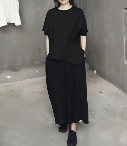 Asymmetry loose fit t-shirt(G2289)