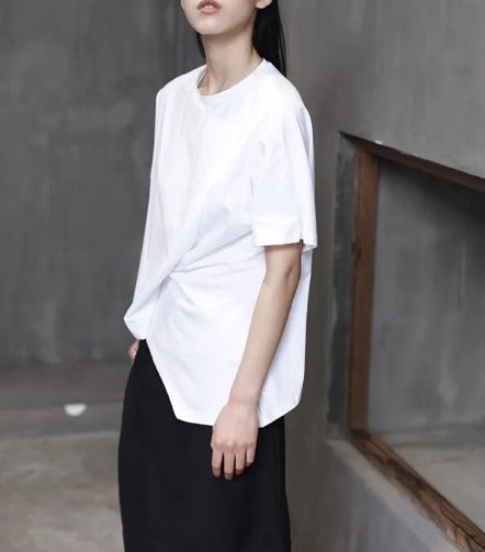 Asymmetry loose fit t-shirt(G2289)