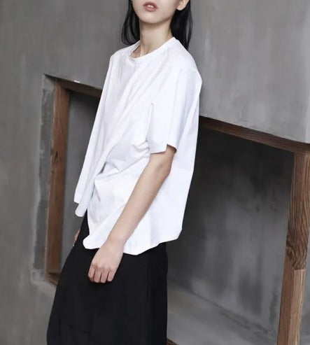 Asymmetry loose fit t-shirt(G2289)