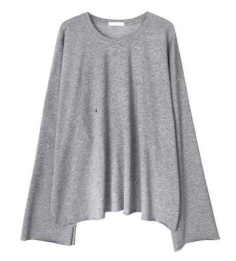 Long sleeve pleated T-shirt(G2290)