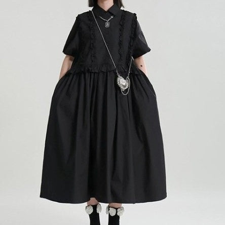 Ruffles elegant long dress(G2301)