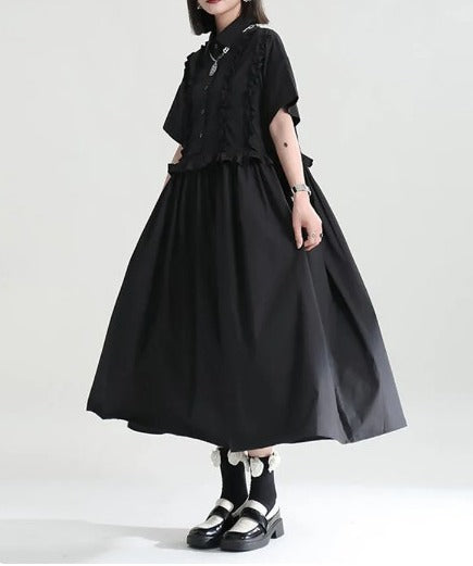 Ruffles elegant long dress(G2301)