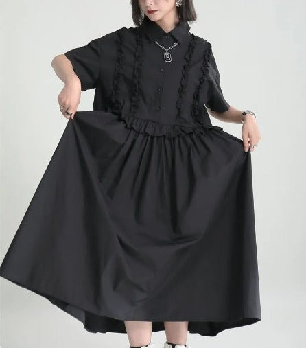 Ruffles elegant long dress(G2301)