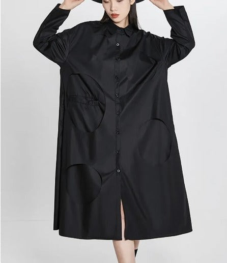 Long Sleeve Shirt Dress(G2302)