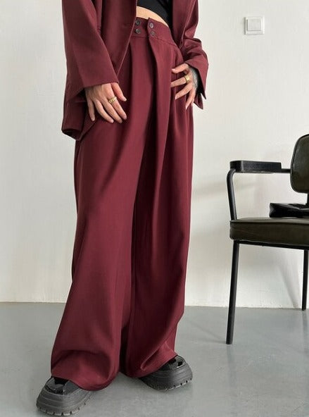 Wide pants two-piece suit(G2303)