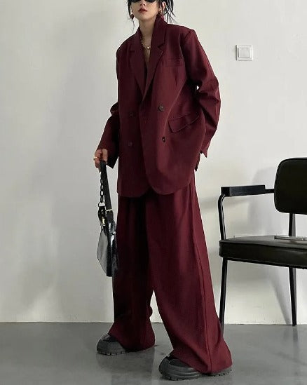 Wide pants two-piece suit(G2303)