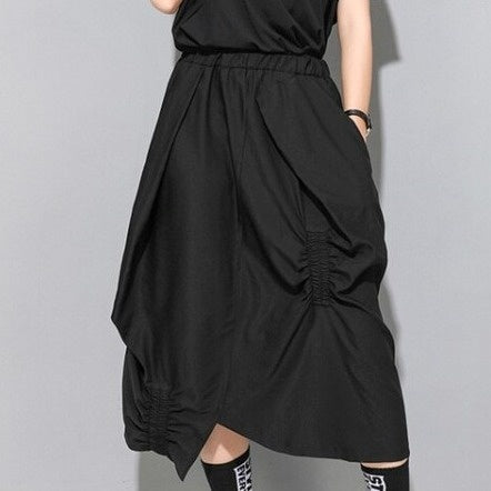 Asymmetrical pleated casual skirt(G2306)