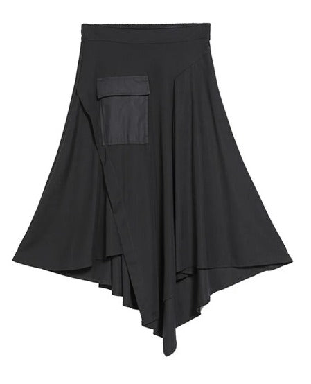 Asymmetry pocket skirt(G2309)