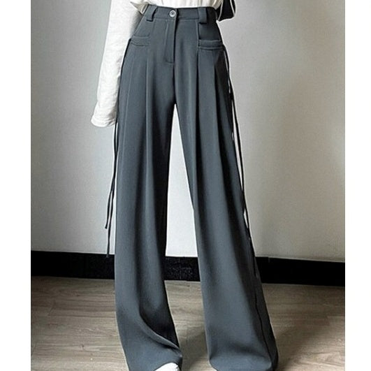 High-waisted casual pants(G2331)