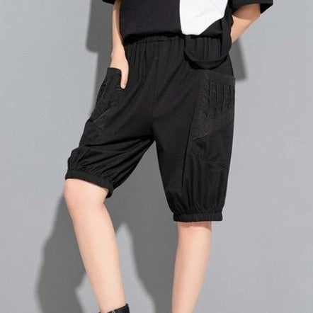 Elastic knee-length pants(G2335)