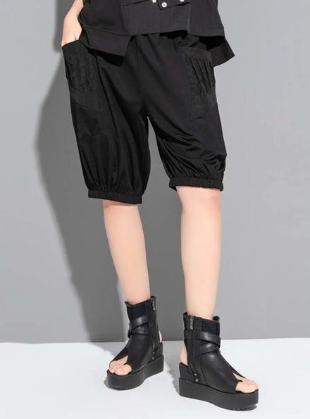 Elastic knee-length pants(G2335)