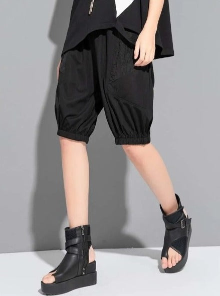 Elastic knee-length pants(G2335)