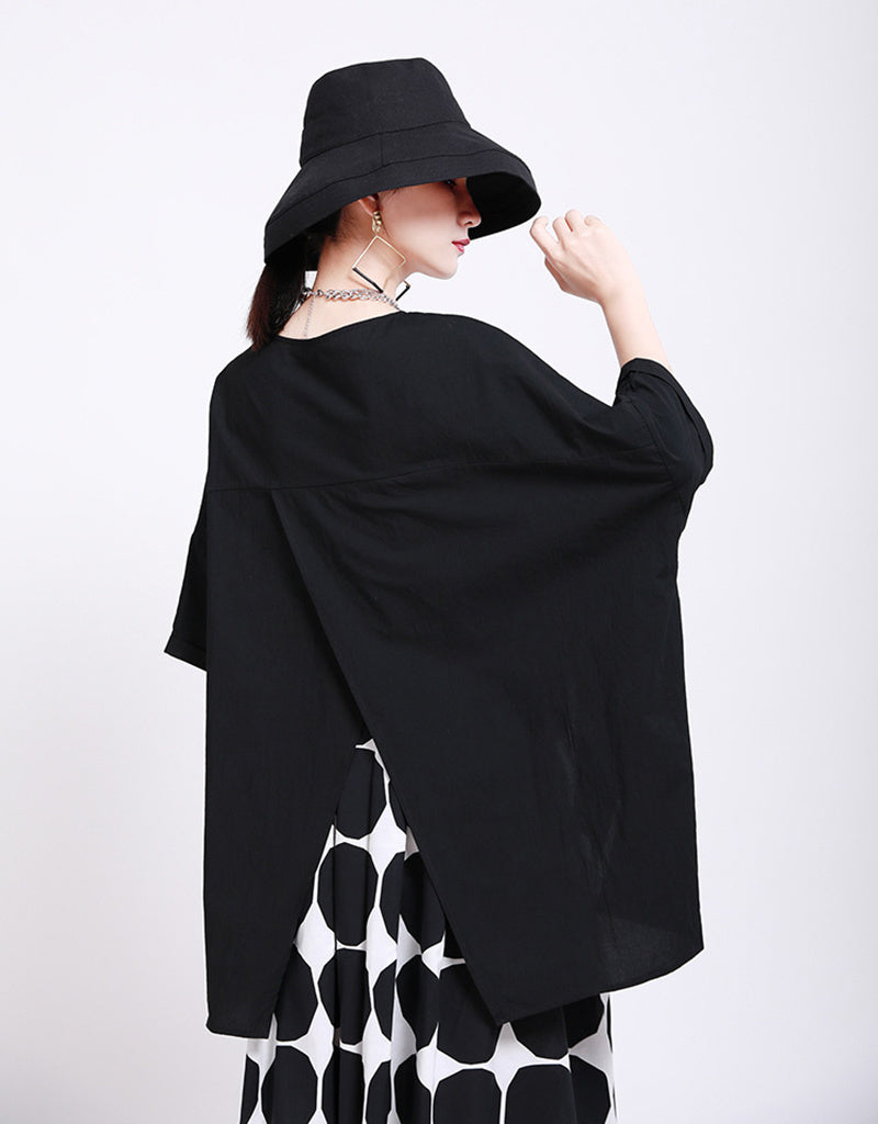 Back slit big size T-shirt(G2104)