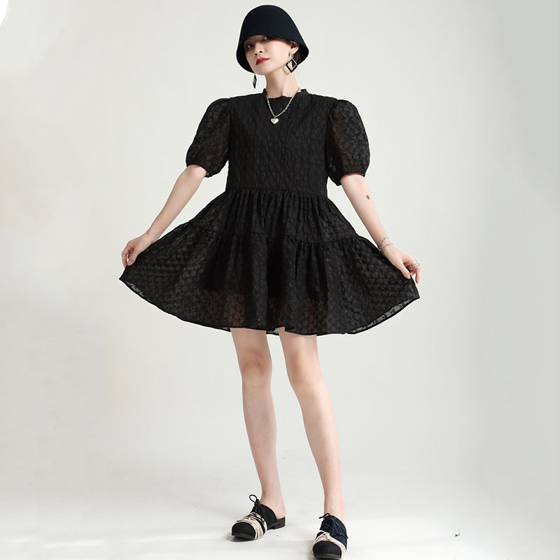 Persective ruffles mini dress（G2112）