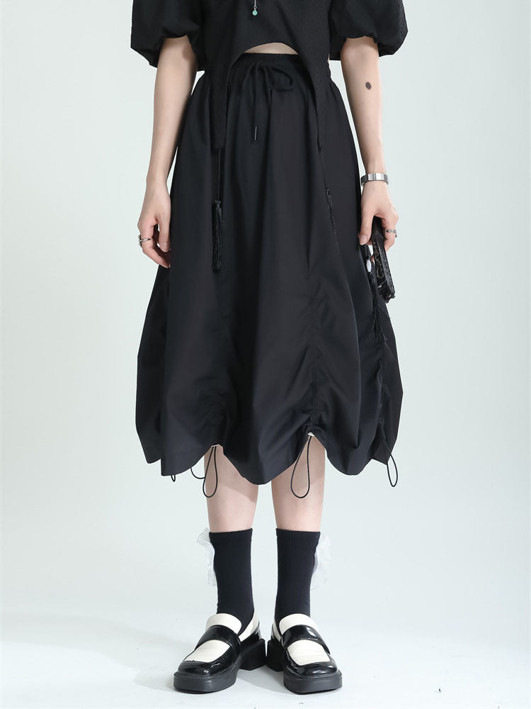 High Elastic Waist Long Half-body Skirt（G2125）