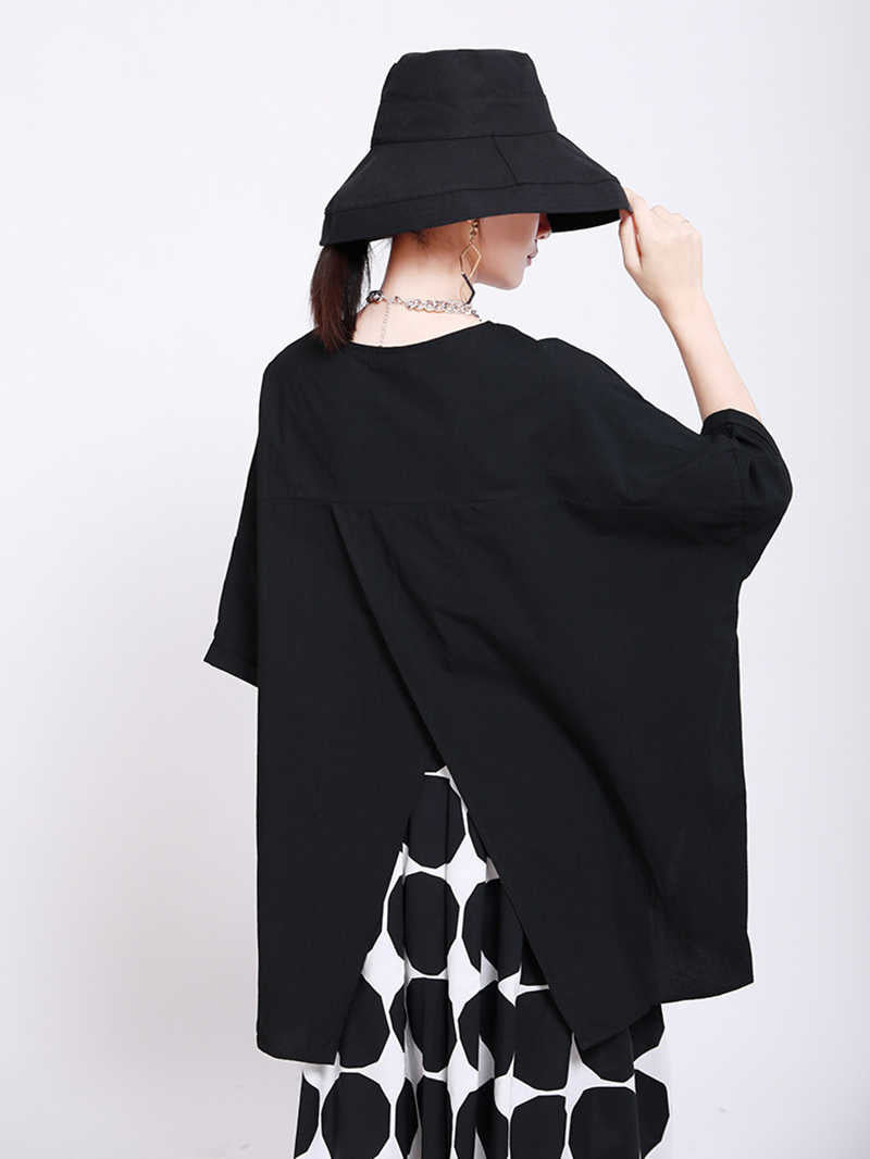 Back slit big size T-shirt(G2104)