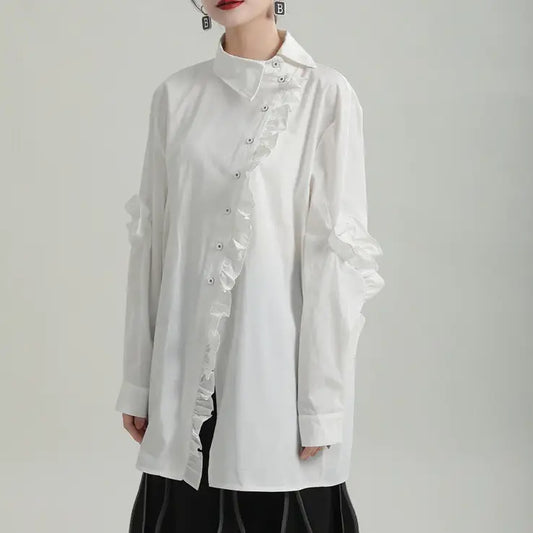 Asymmetric long blouse(G2162)