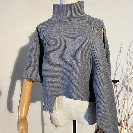 Asymmetry knit sweater(G2201)