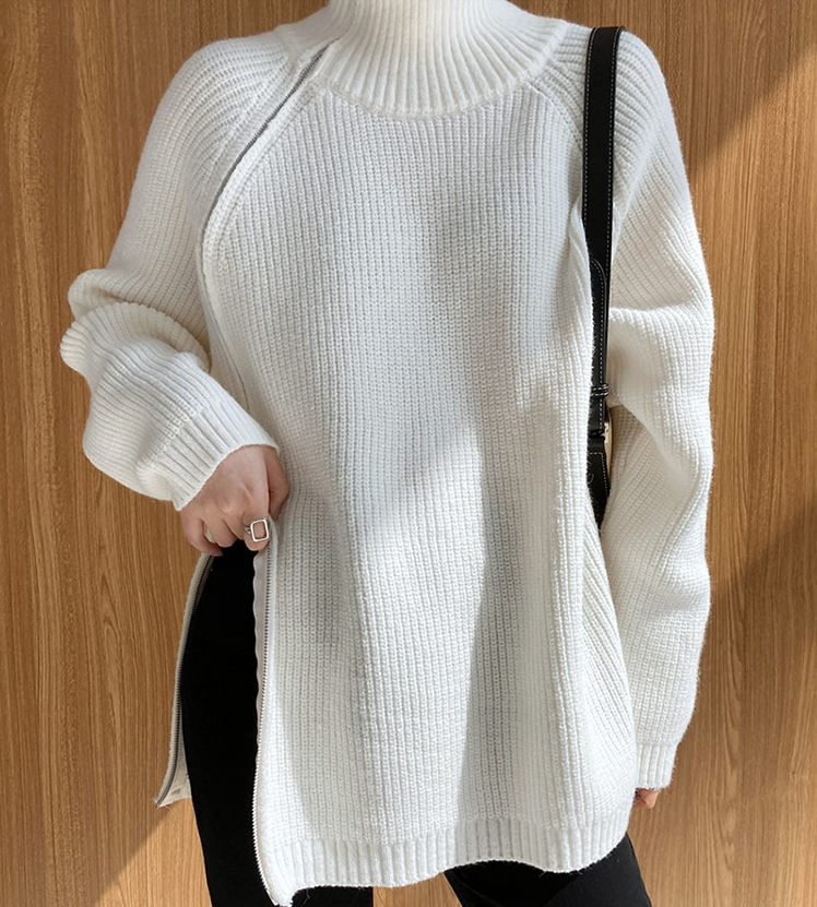 Zipper Slit Big Size Knit(G2204)