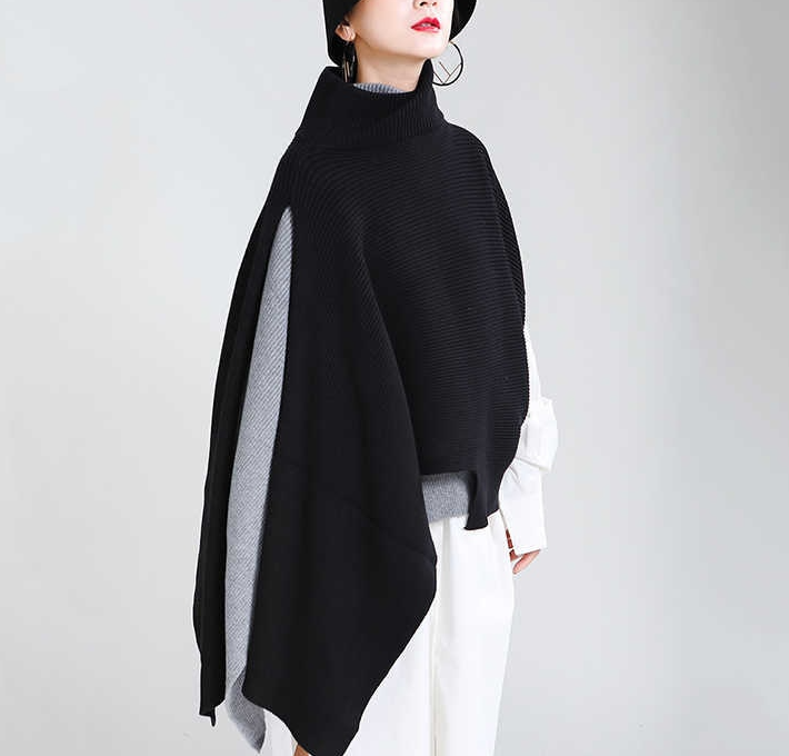 Poncho Loose Turtleneck Sweater（G2206）