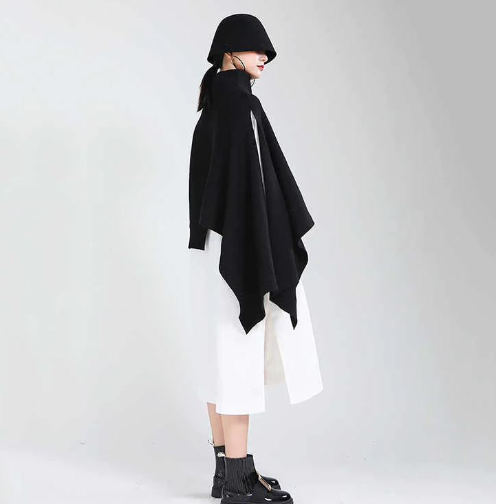 Poncho Loose Turtleneck Sweater（G2206）