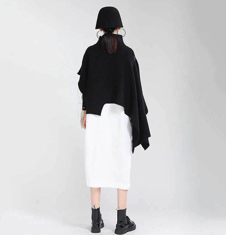 Poncho Loose Turtleneck Sweater（G2206）