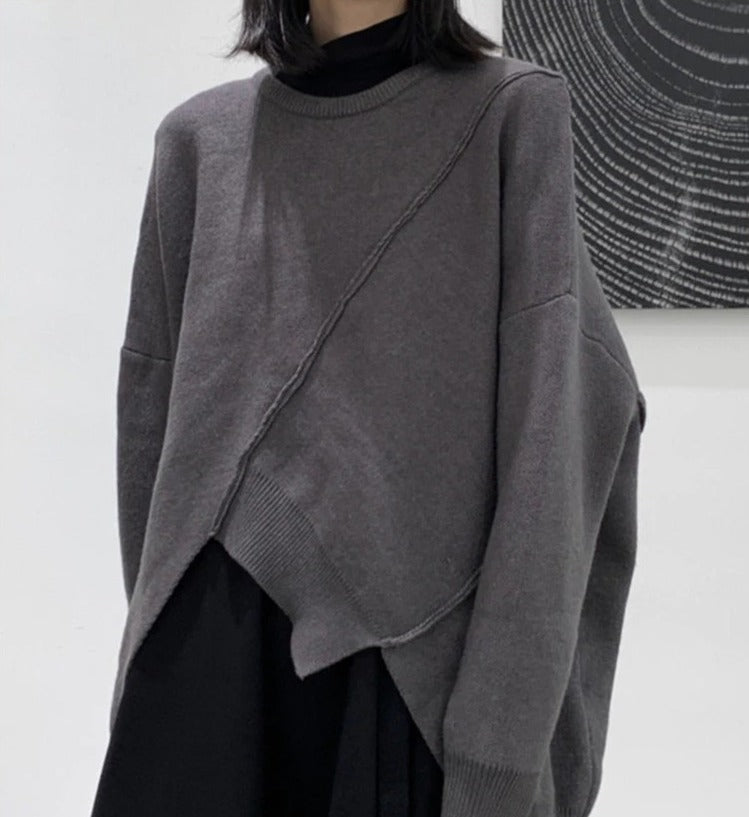 Asymmetry big size knitwear（G2213）