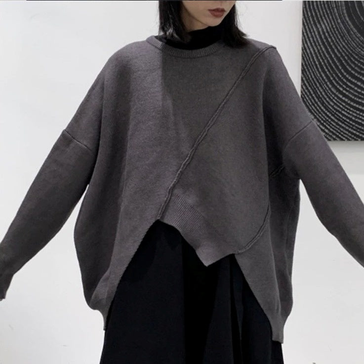 Asymmetry big size knitwear（G2213）