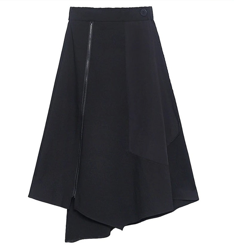 Asymmetry zipper casual skirt(G2223)