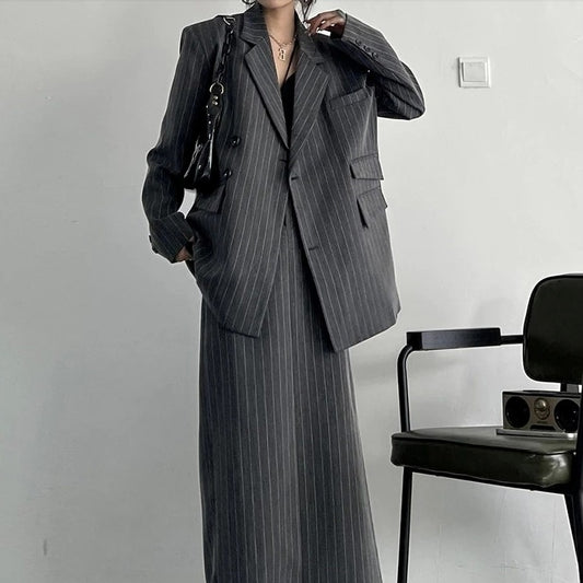 Striped two-piece suit（G2257）