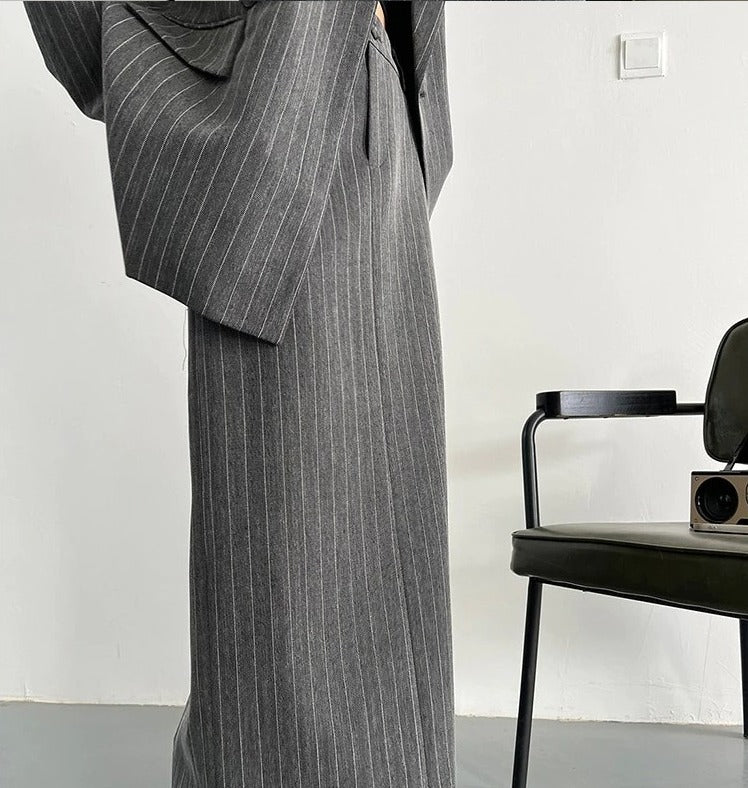 Striped two-piece suit（G2257）