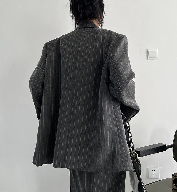 Striped two-piece suit（G2257）