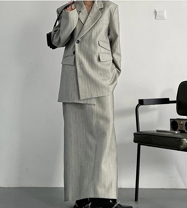 Striped two-piece suit（G2257）