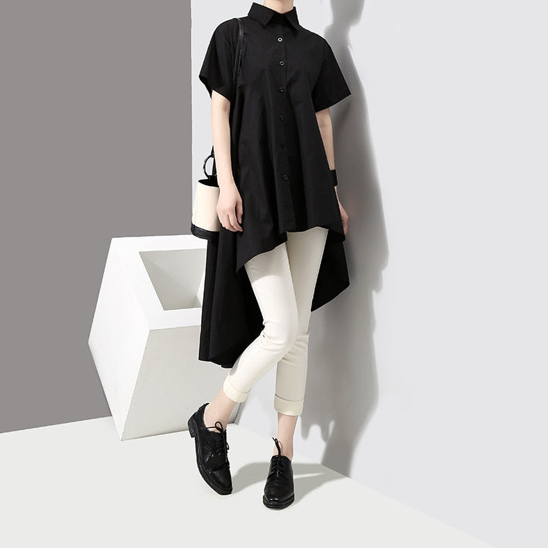 Back long pleats shirt (G1419)