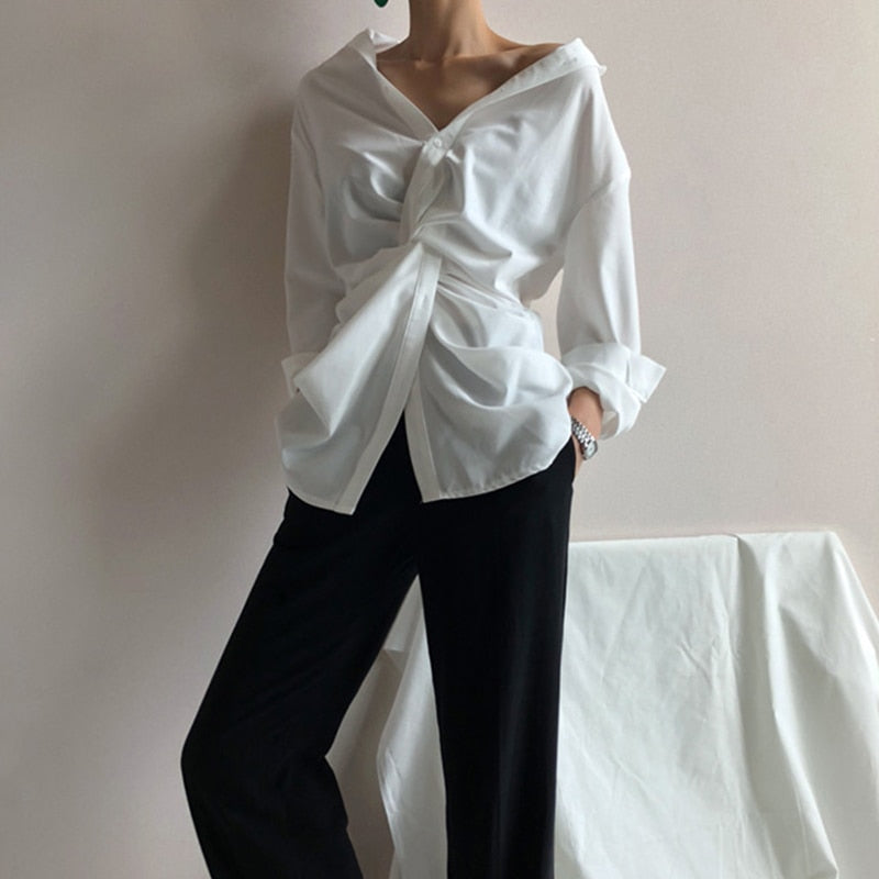 V-neck twist blouse (G1282)