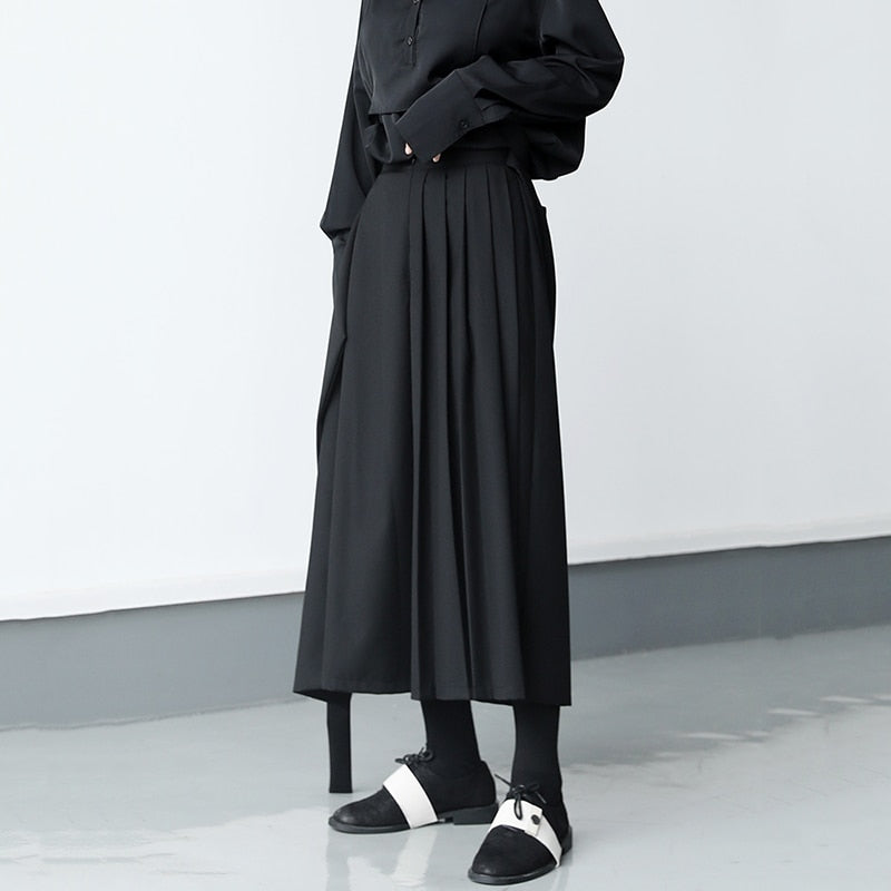 Pleats wide pants(G1609)