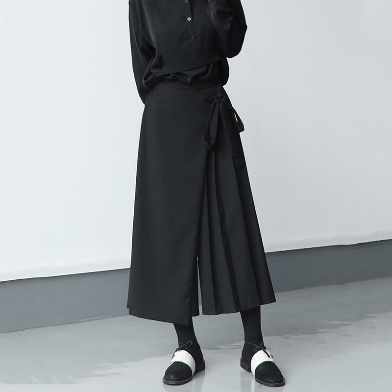 Pleats wide pants(G1609)