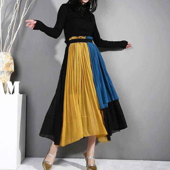 Chiffon pleats skirt(G1581)