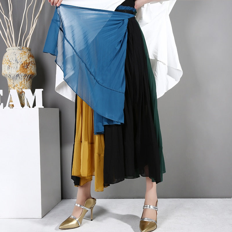 Chiffon pleats skirt(G1581)