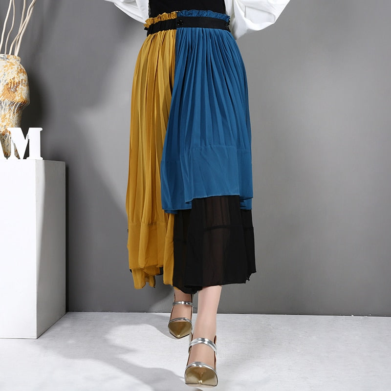 Chiffon pleats skirt(G1581)