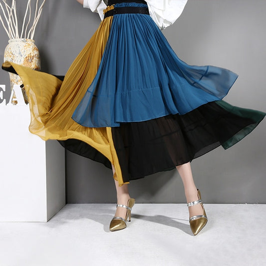 Chiffon pleats skirt(G1581)