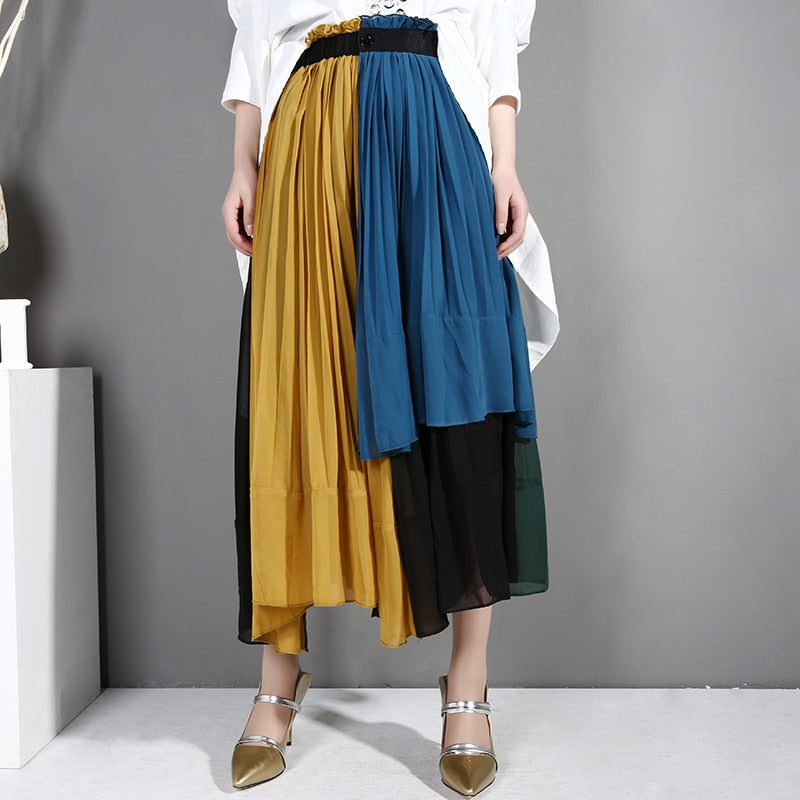 Chiffon pleats skirt(G1581)