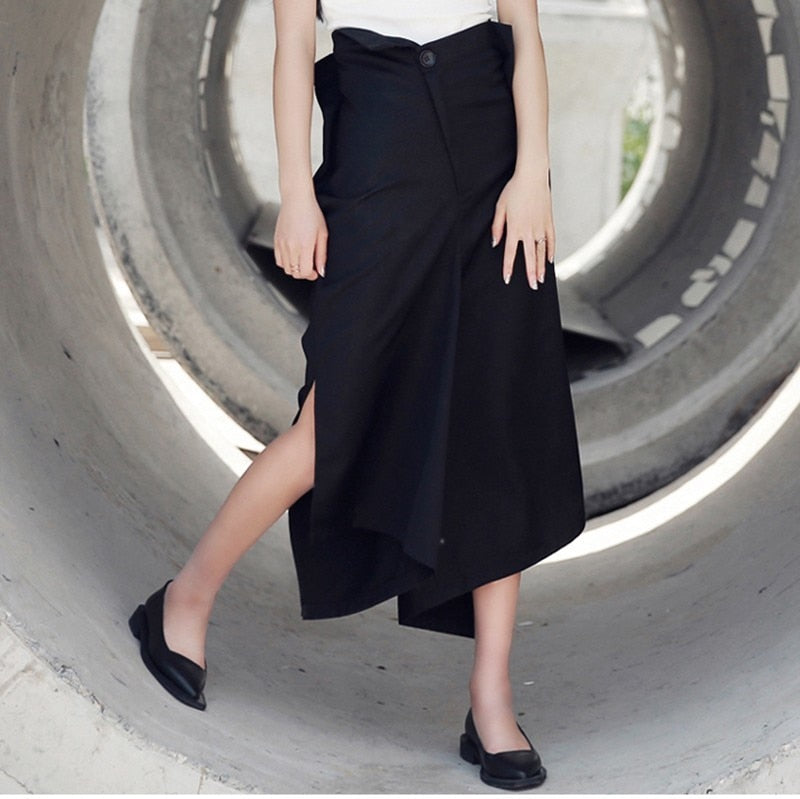 Asymmetry vent pants(G1602)