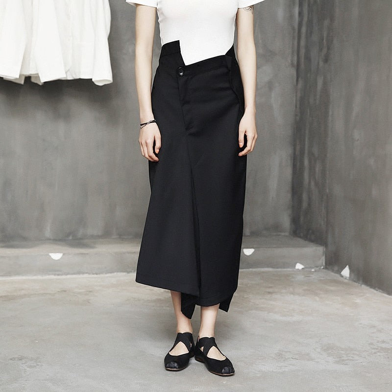 Asymmetry vent pants(G1602)