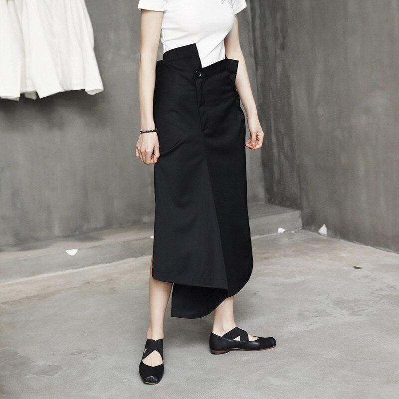 Asymmetry vent pants(G1602)