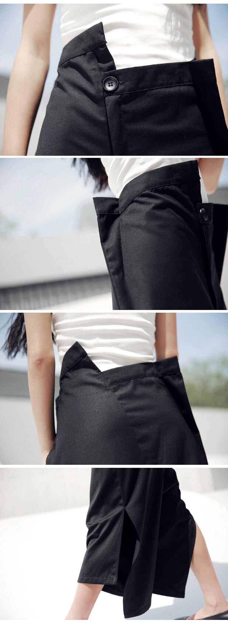 Asymmetry vent pants(G1602)