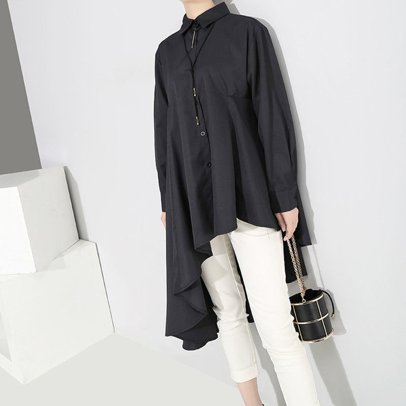 Back long pleats shirt (G1419)