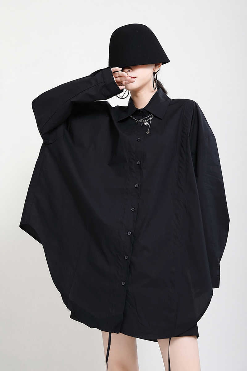 Asymmetry shirt - with drawstring(G1885)