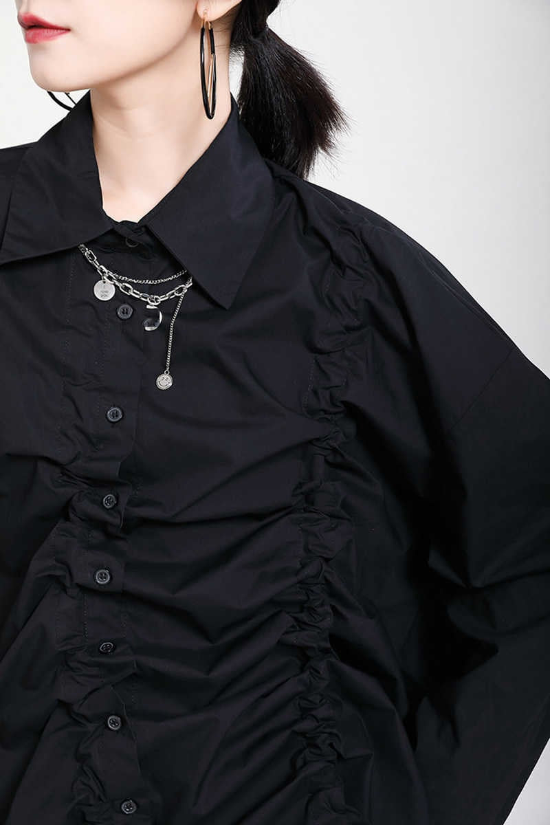 Asymmetry shirt - with drawstring(G1885)