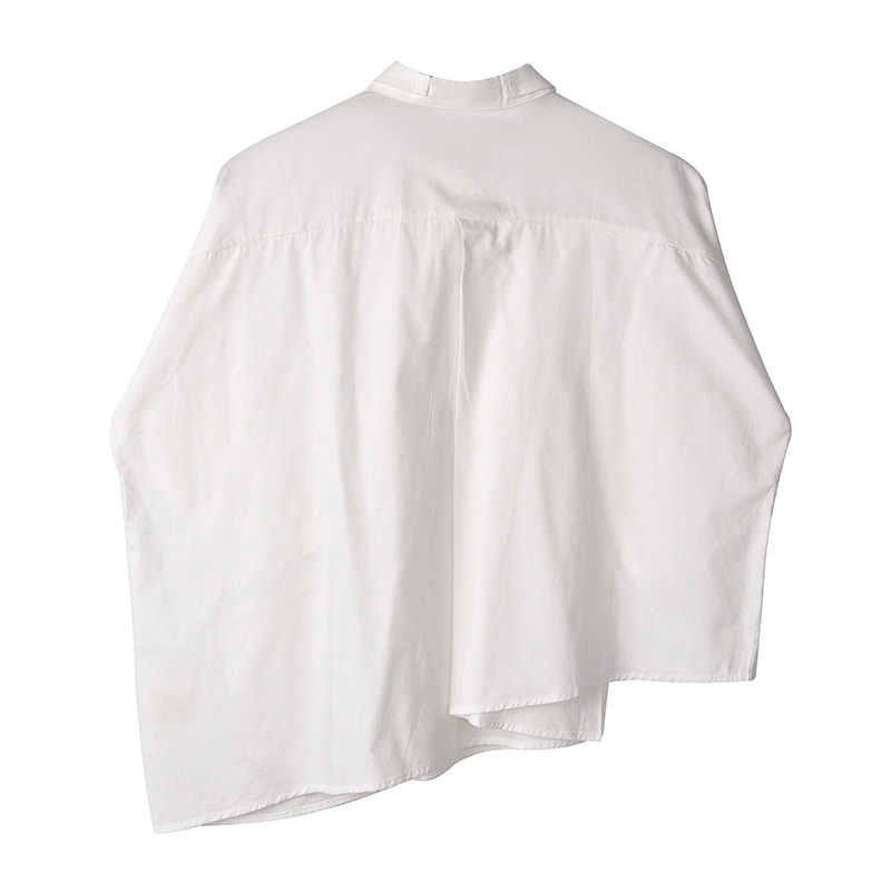 Asymmetry three-quarter length shirt(G1618)